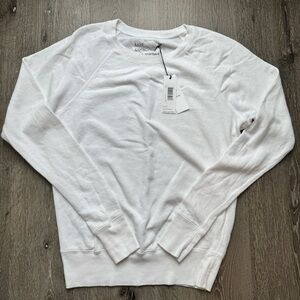 Unsubscribed White Fleece Sweatshirt Women XXS Crewneck NWT Conscious